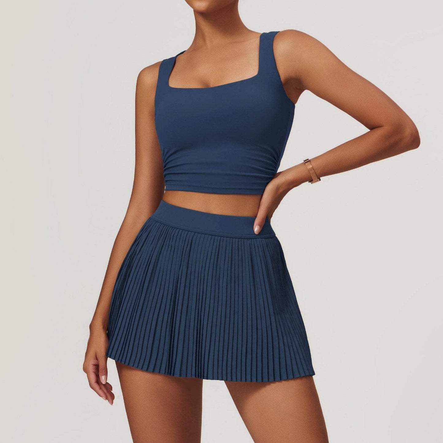 Tennis Skirt set Athletic Sports Workout Pleated Skort Outfit Women