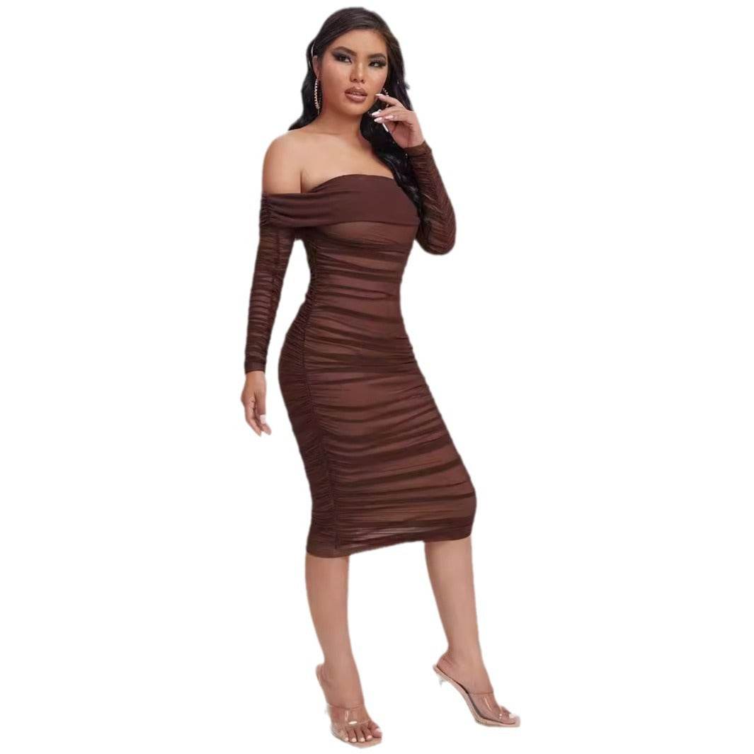 Women's Slant Shoulder Slim Fit Dress - Velora
