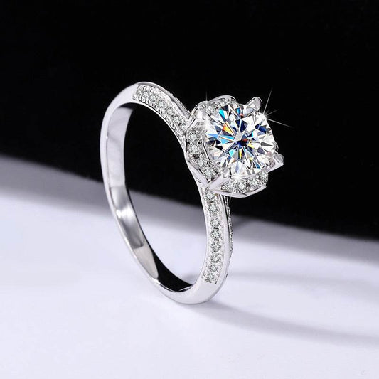 Sterling Silver Moissanite Bridal Bouquet Ring - Velora