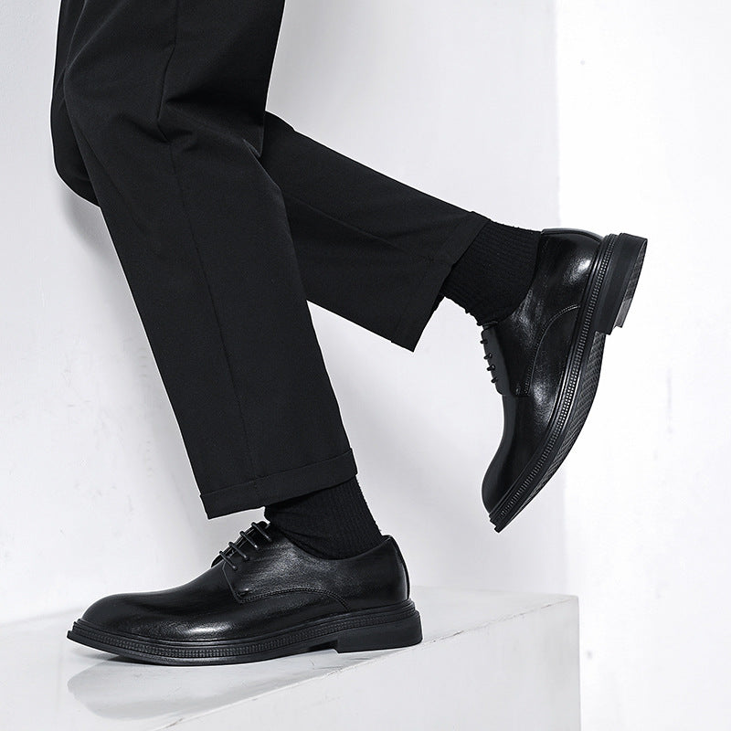 Summer British Phoenix Formal Business Suit Shoes Black Interior Height Increase Velora