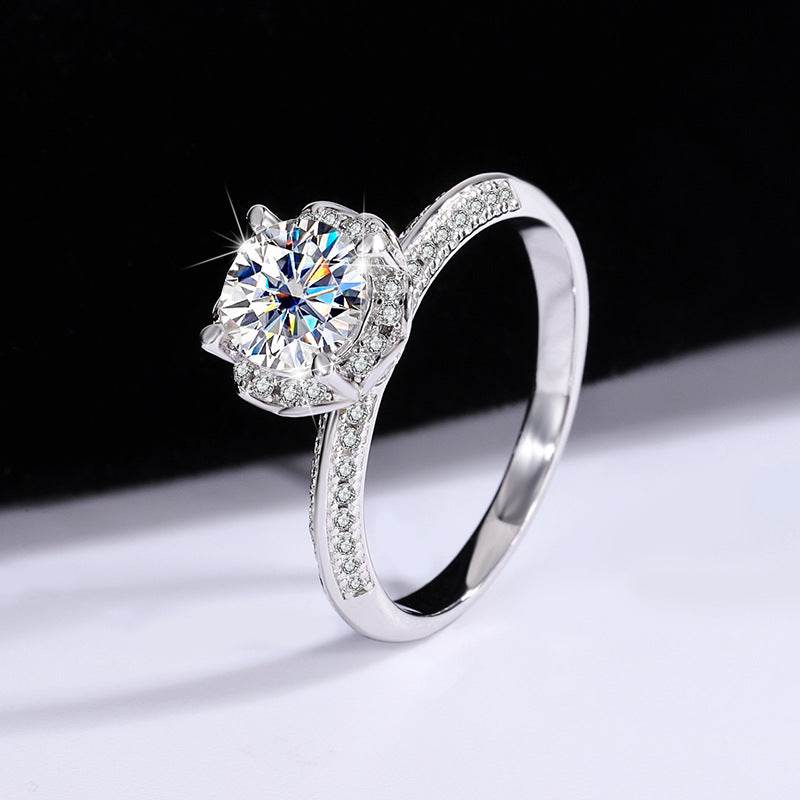 Sterling Silver Moissanite Bridal Bouquet Ring - Velora