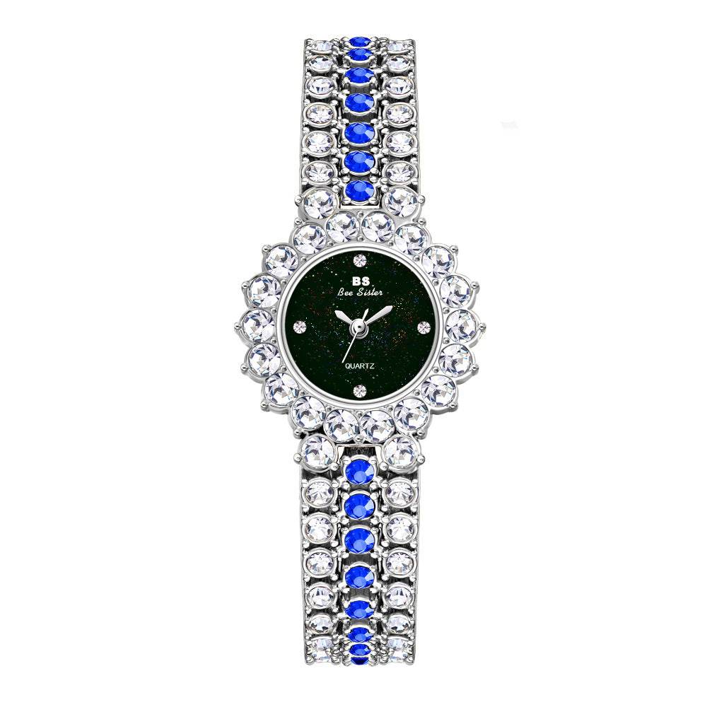 Multicolor Temperament Women's Fashion Quartz Watch Luxury Stainless Steel Analog WristWatch Ladies Watch Women Dress Bracelet Set Clock - Velora