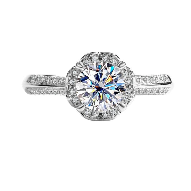 Sterling Silver Moissanite Bridal Bouquet Ring - Velora