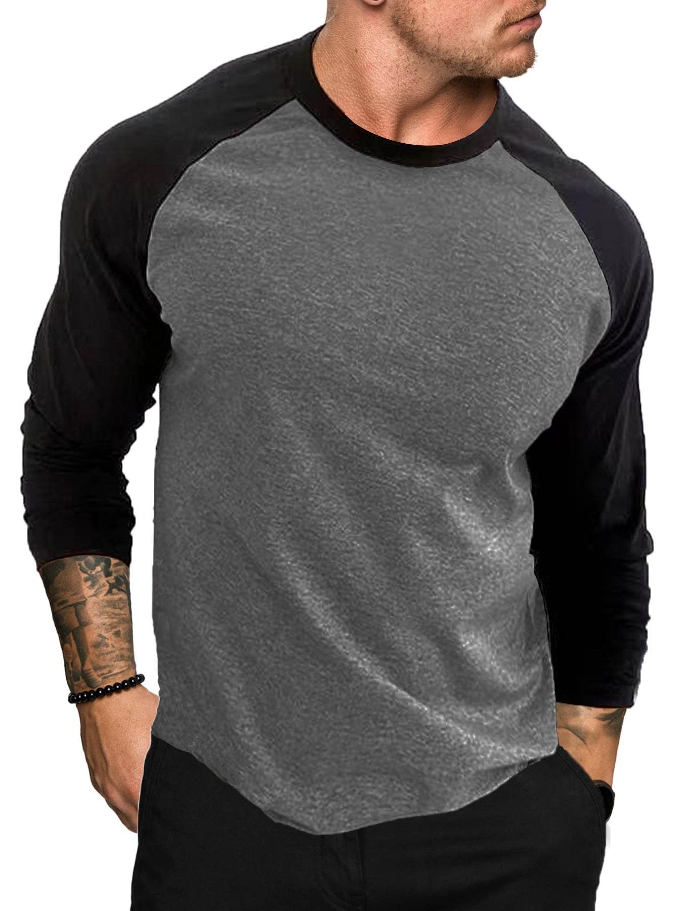 Men's Round Neck Loose Breathable Casual Long Sleeve - Velora