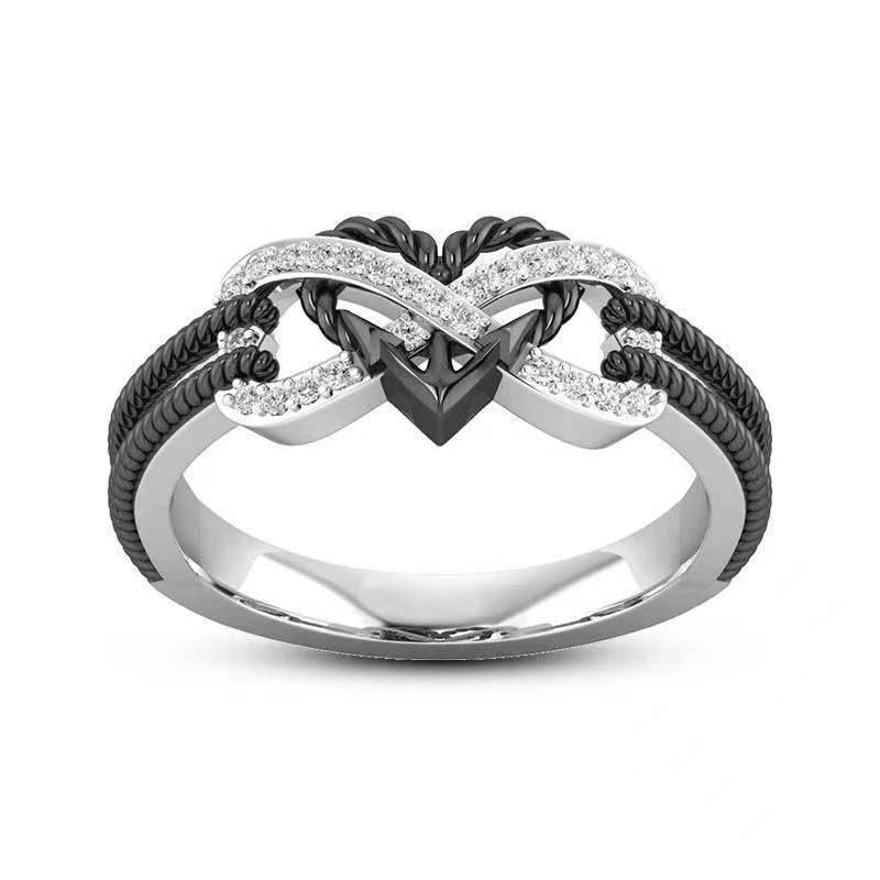 Two-color Cross Love Girl Ring Fashion Personality - Velora