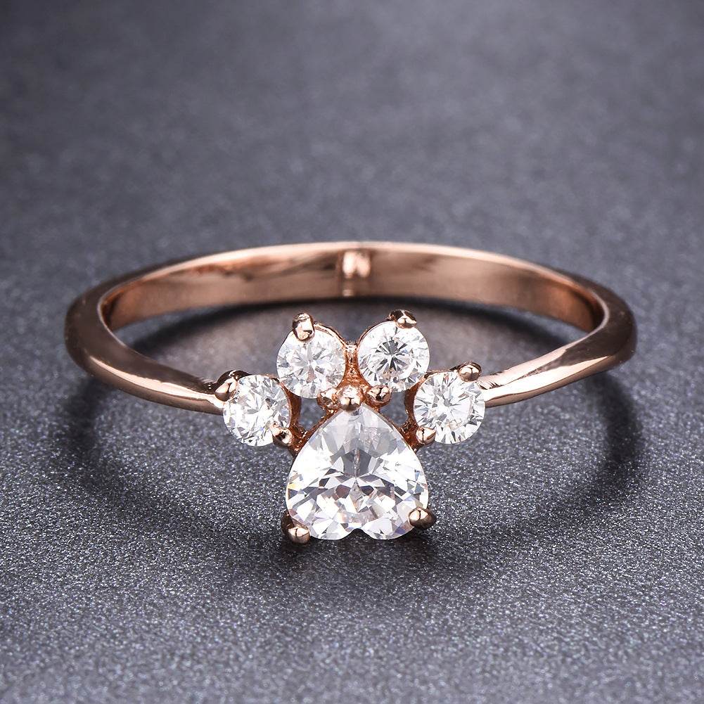 Cute Cat-claw-shaped Rings Fashion Personality Rhinestone Ring Women's Jewelry - Velora