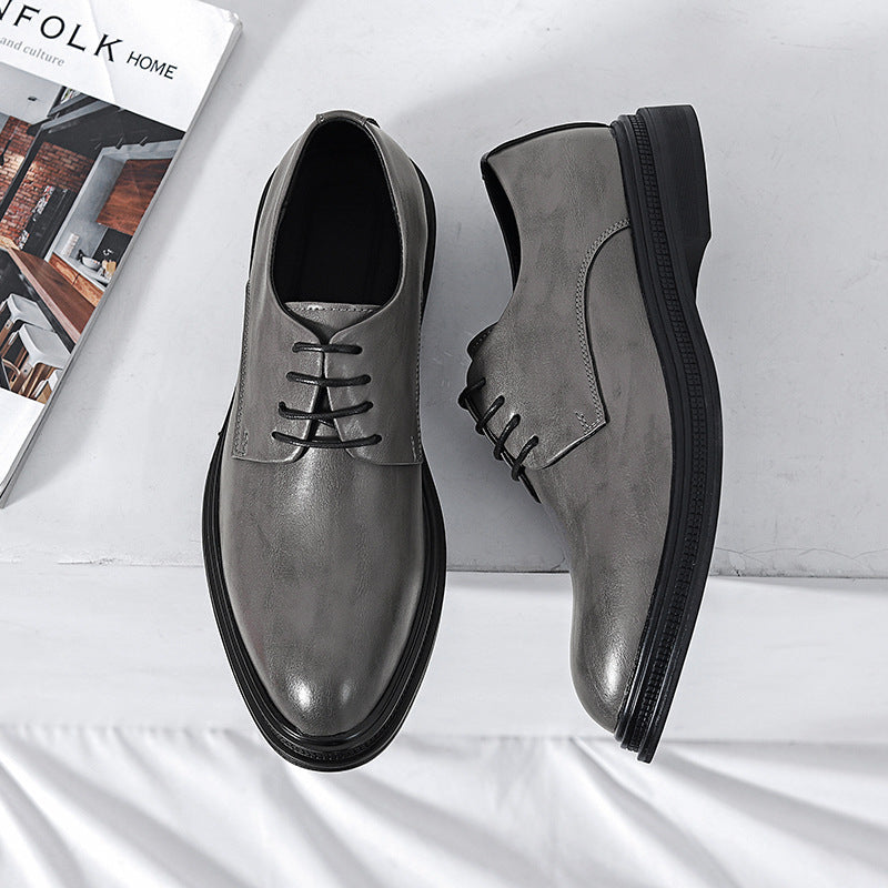 Summer British Phoenix Formal Business Suit Shoes Black Interior Height Increase Velora