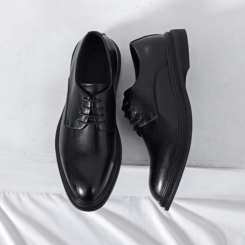 Summer British Phoenix Formal Business Suit Shoes Black Interior Height Increase Velora