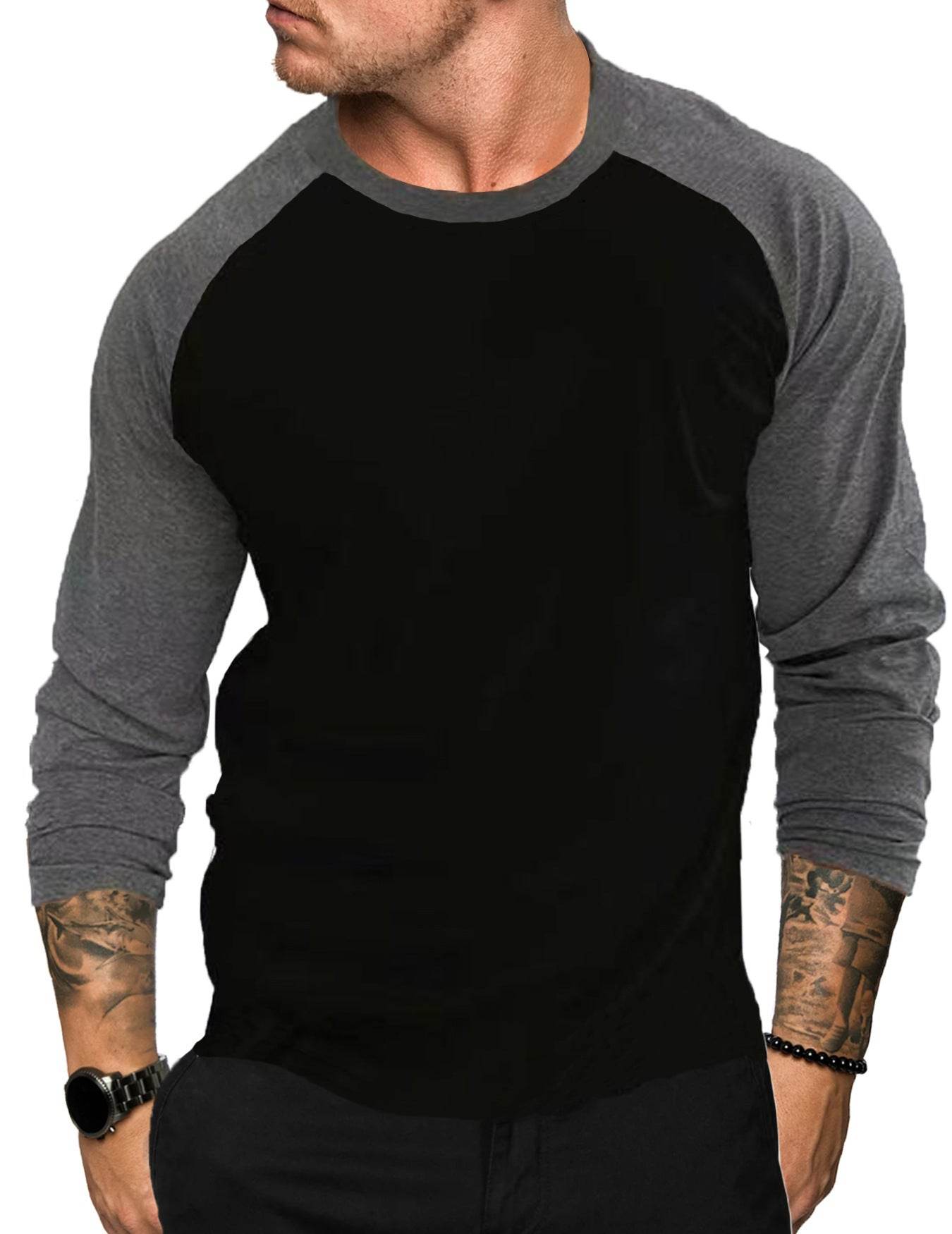 Men's Round Neck Loose Breathable Casual Long Sleeve - Velora