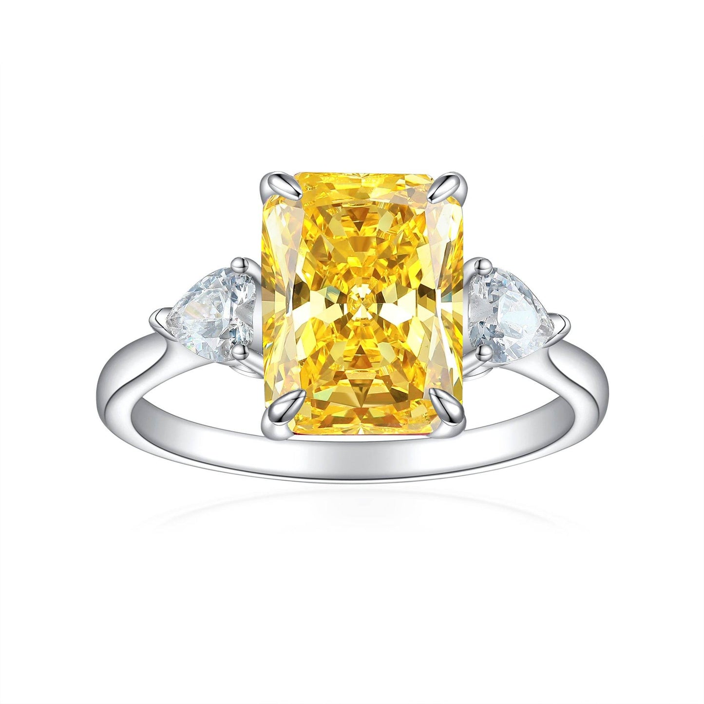 S925 Colorful Rectangular Rhinestone Ring Ins Fashion Love Rings For Women Luxury Jewelry - Velora