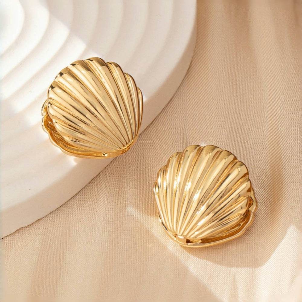 Exaggerated Ocean Shell Texture Earrings For Women - Velora