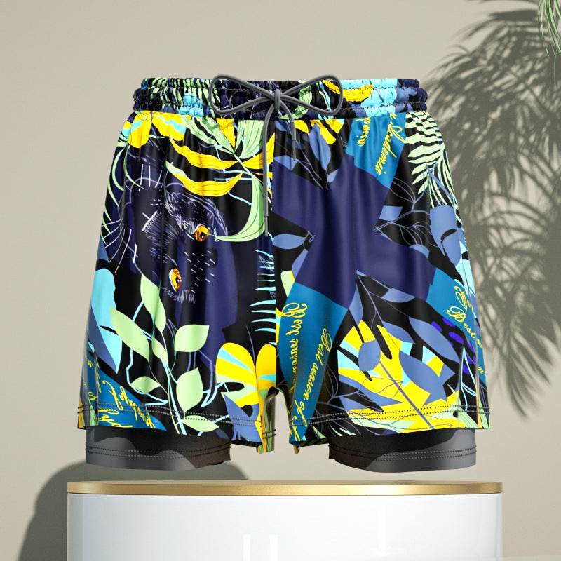 Men's 2-in-1 Breathable Loose Quick Drying Swimming Trunks Swimming Shorts Swimming Pants Flat Corner Pants Beach Pants Hot Spring Swimming Equipment - Velora