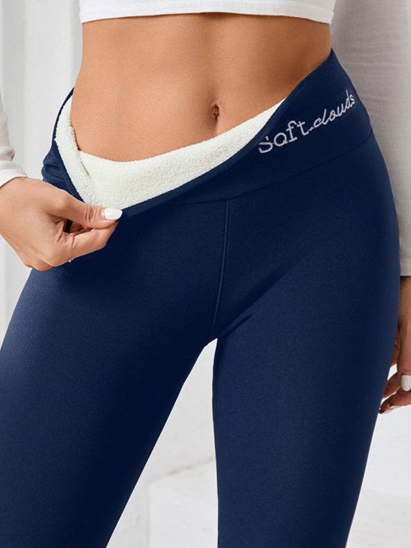 Fleece-lined Thick Light Board Cashmere Leggings - Velora