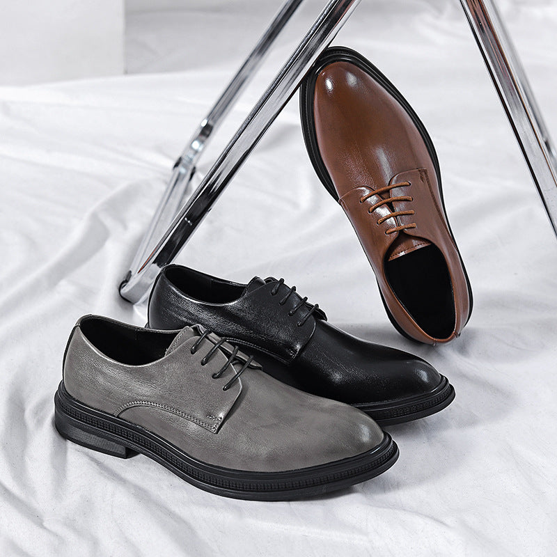 Summer British Phoenix Formal Business Suit Shoes Black Interior Height Increase Velora