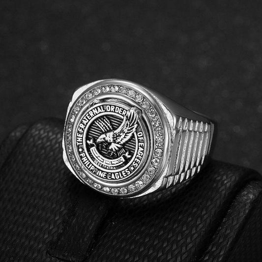 Stainless Steel Vacuum Eagle Domineering Men's Ring - Velora