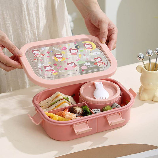 Kids Plastic Lunch Container Bento Lunch Box - Velora
