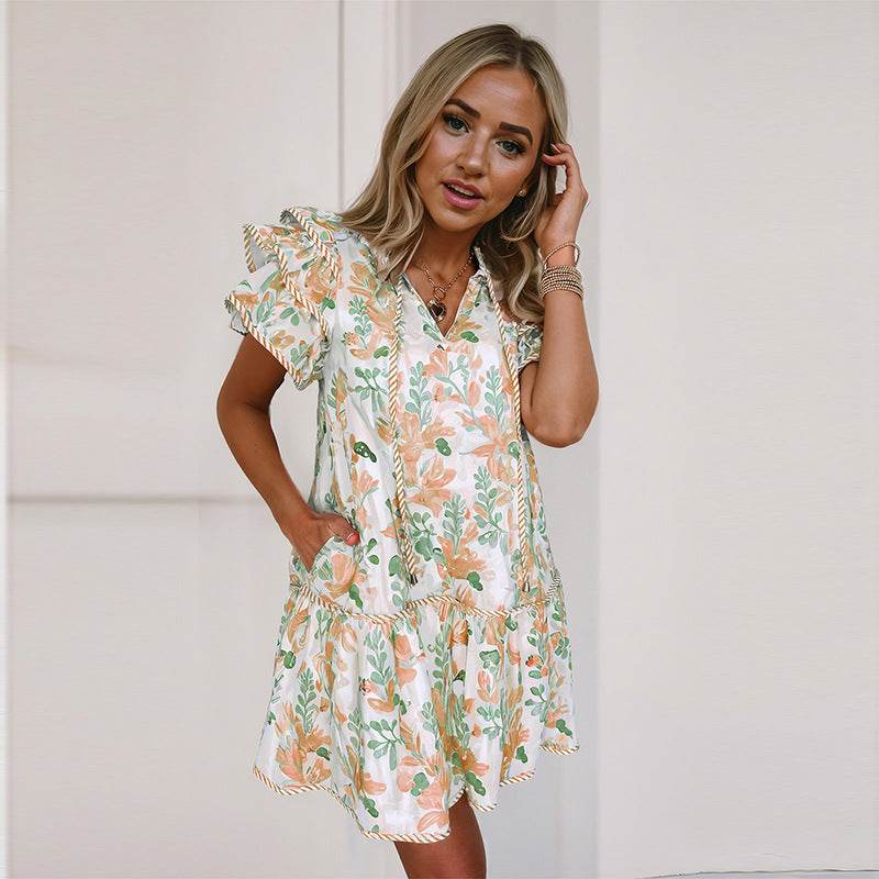 Fashion Personalized Floral Print Dress Women - Velora