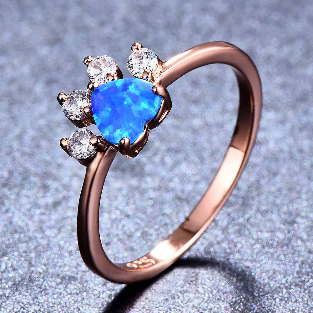 Cute Cat-claw-shaped Rings Fashion Personality Rhinestone Ring Women's Jewelry - Velora