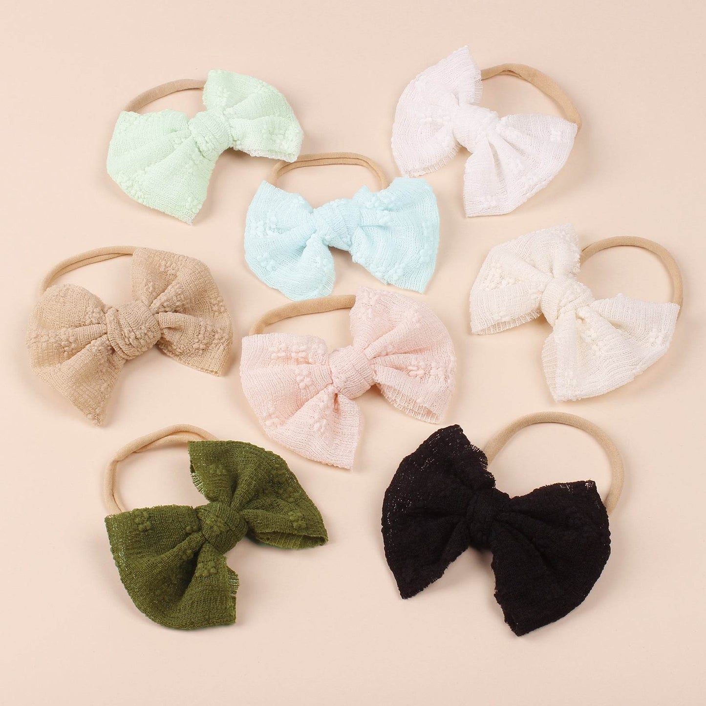 Children's Hair Band Mesh Bow Hairband Nylon Narrow Headband Bow Hair Accessories - Velora