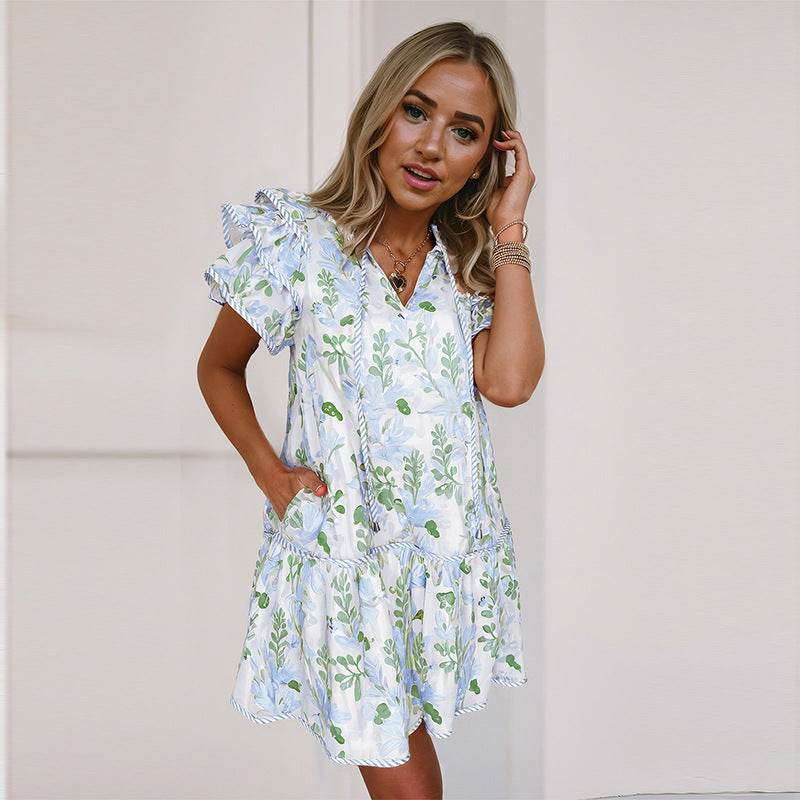 Fashion Personalized Floral Print Dress Women - Velora