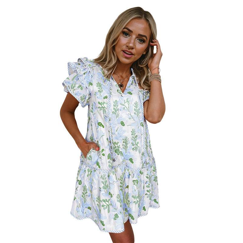 Fashion Personalized Floral Print Dress Women - Velora