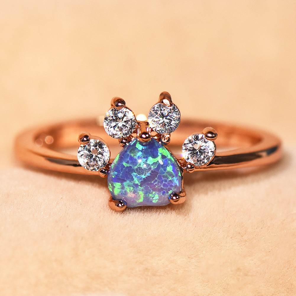 Cute Cat-claw-shaped Rings Fashion Personality Rhinestone Ring Women's Jewelry - Velora