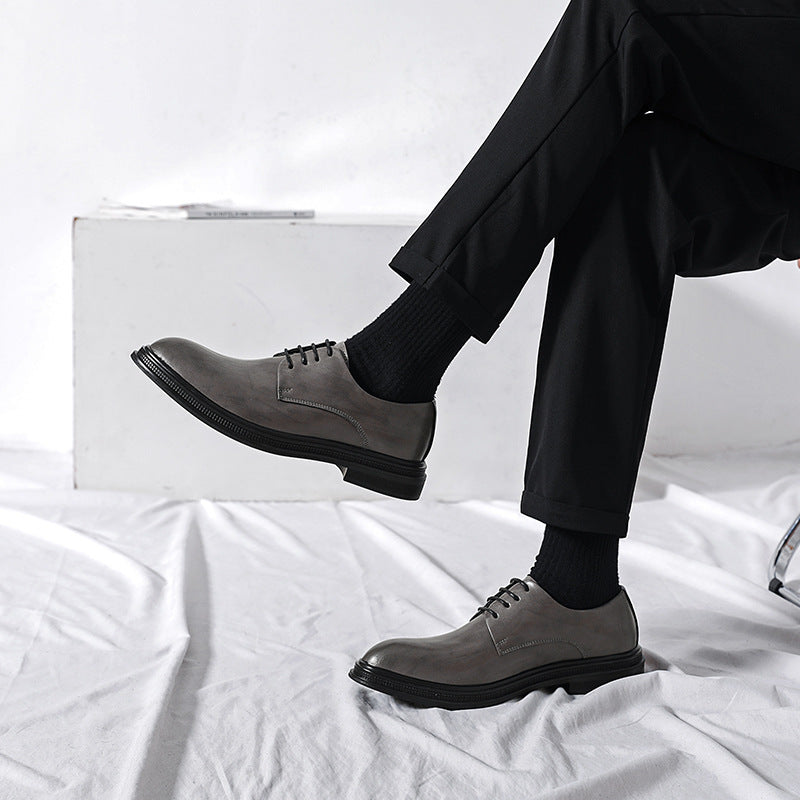 Summer British Phoenix Formal Business Suit Shoes Black Interior Height Increase Velora