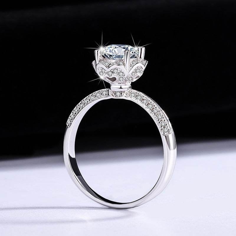 Sterling Silver Moissanite Bridal Bouquet Ring - Velora