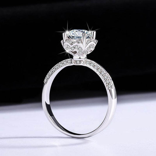 Sterling Silver Moissanite Bridal Bouquet Ring - Velora