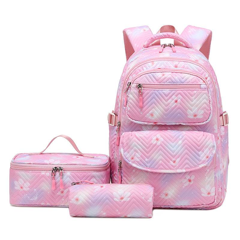 Printed Schoolbag Three-piece Fashion Backpack - Velora