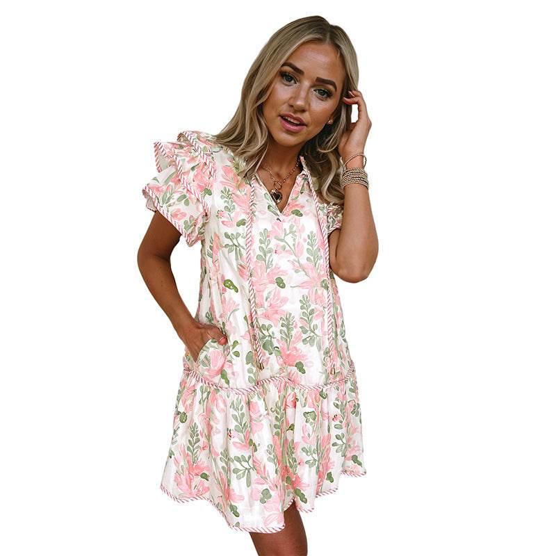Fashion Personalized Floral Print Dress Women - Velora