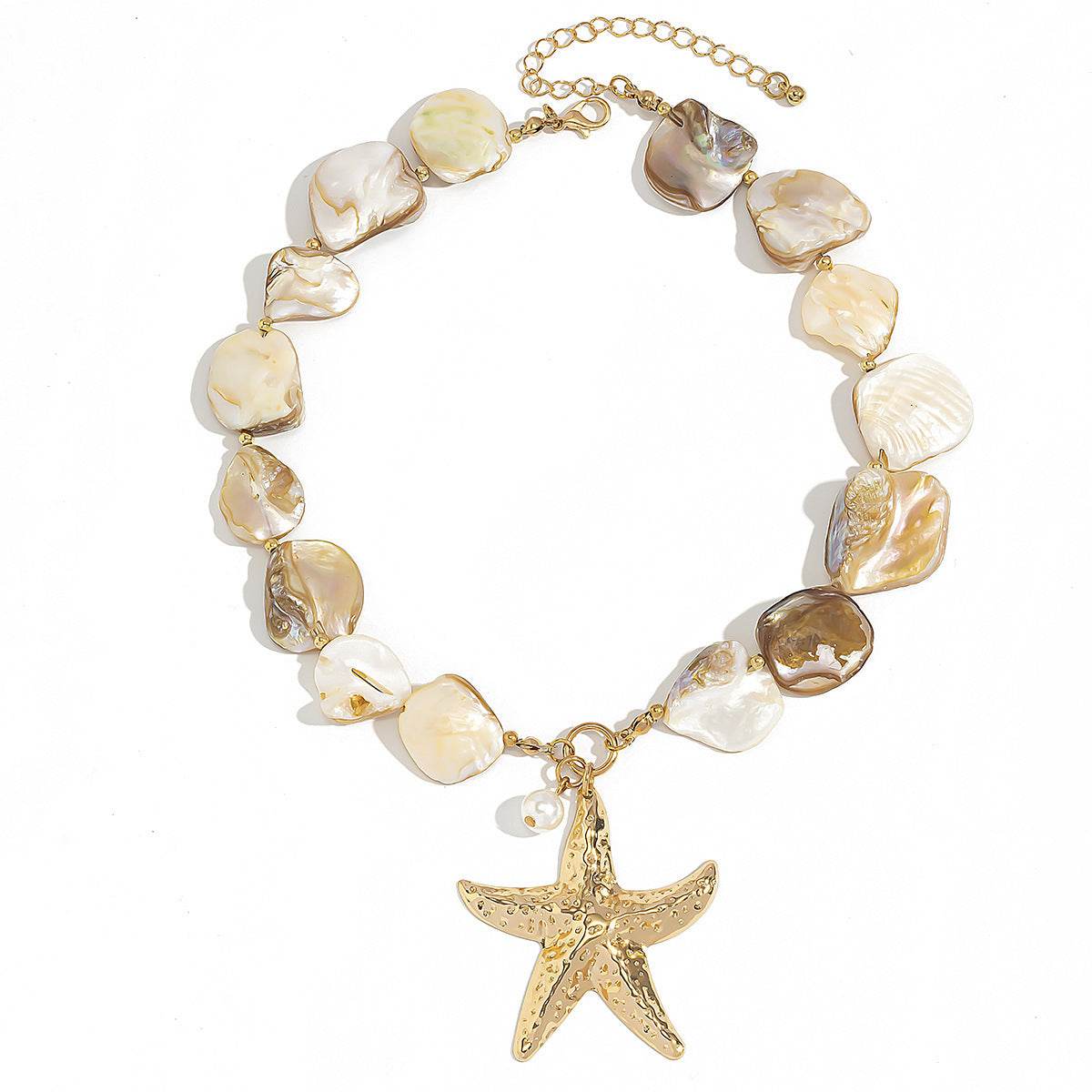 Classic Conch Pendant Necklace For Women Bohemian Starfish Beaded Choker Necklace Summer Beach Neck Fashion Jewelry - Velora