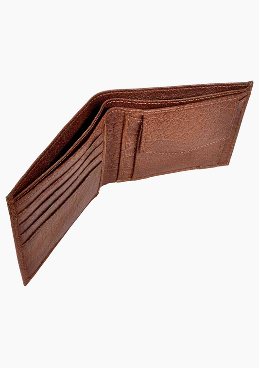 OHM Bill Fold Leather Wallet with Coin Pouch - Velora