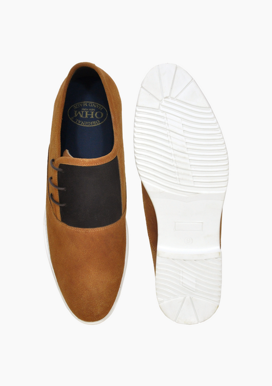 OHM Three Punched Side Lace Up Elegant Business Leather Shoes - Velora