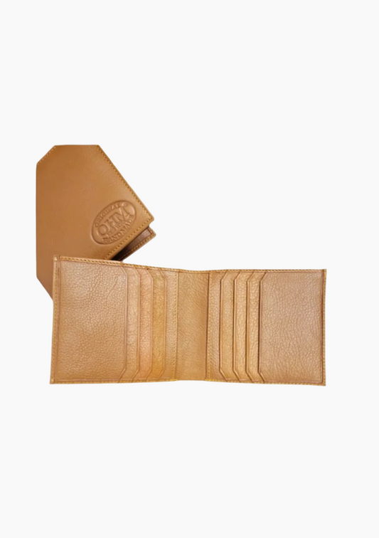 OHM Vertical Card Slot Leather Wallet Tan - Velora