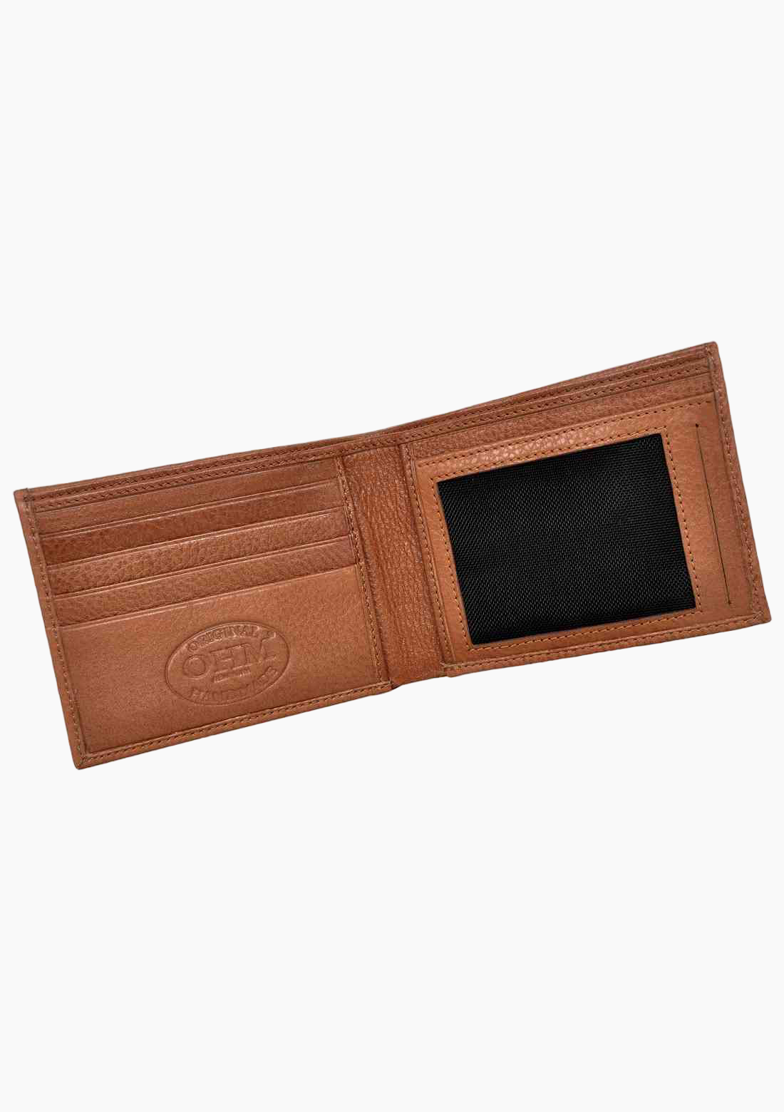 OHM Bill Fold Leather Wallet in Tan Color - Velora