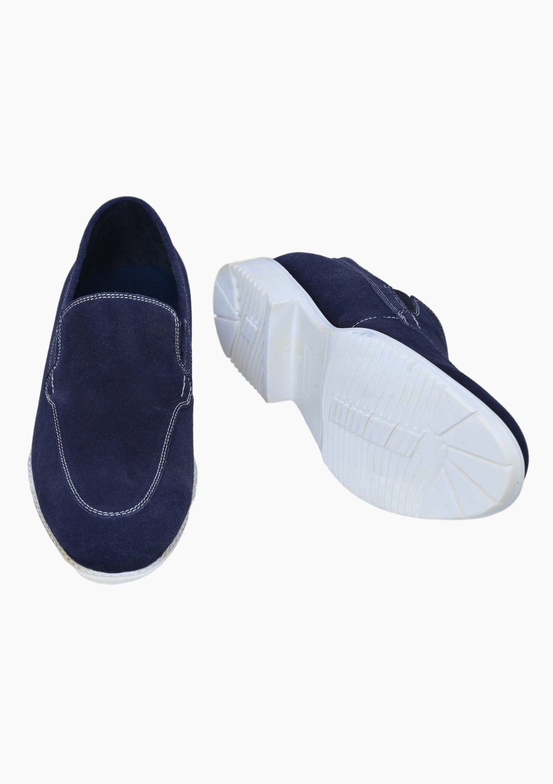 OHM Royal Evening Easy on Easy off Leather Shoes Blue - Velora