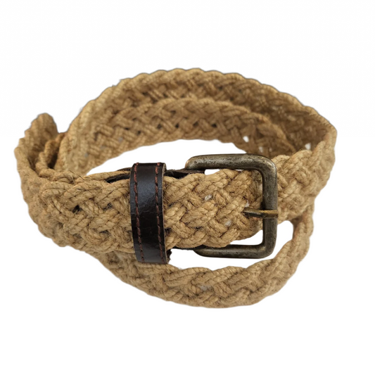 Jute Waist Belt with Vintage Metal Buckle - Velora
