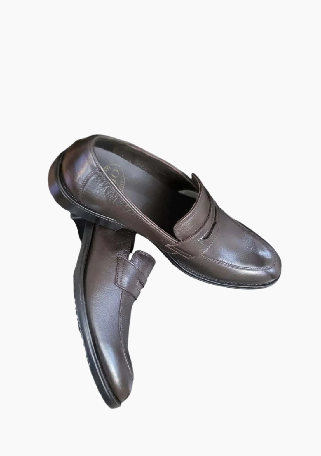 OHM Grained Penny Loafer Leather Shoes Coco Color - Velora