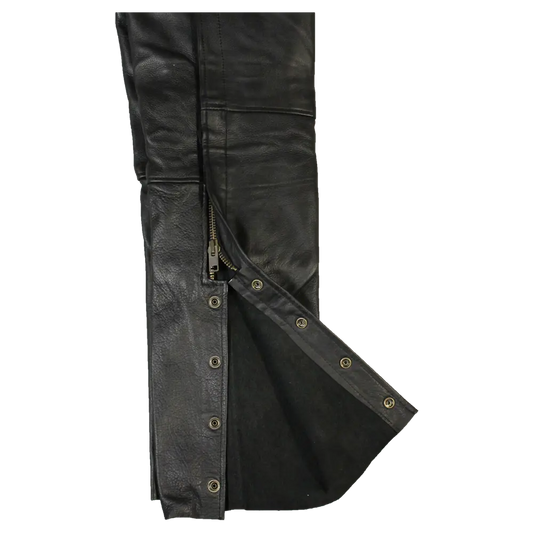 Open Road Men's 2 Pocket Premium Leather Chaps - Velora Luxury Fashion