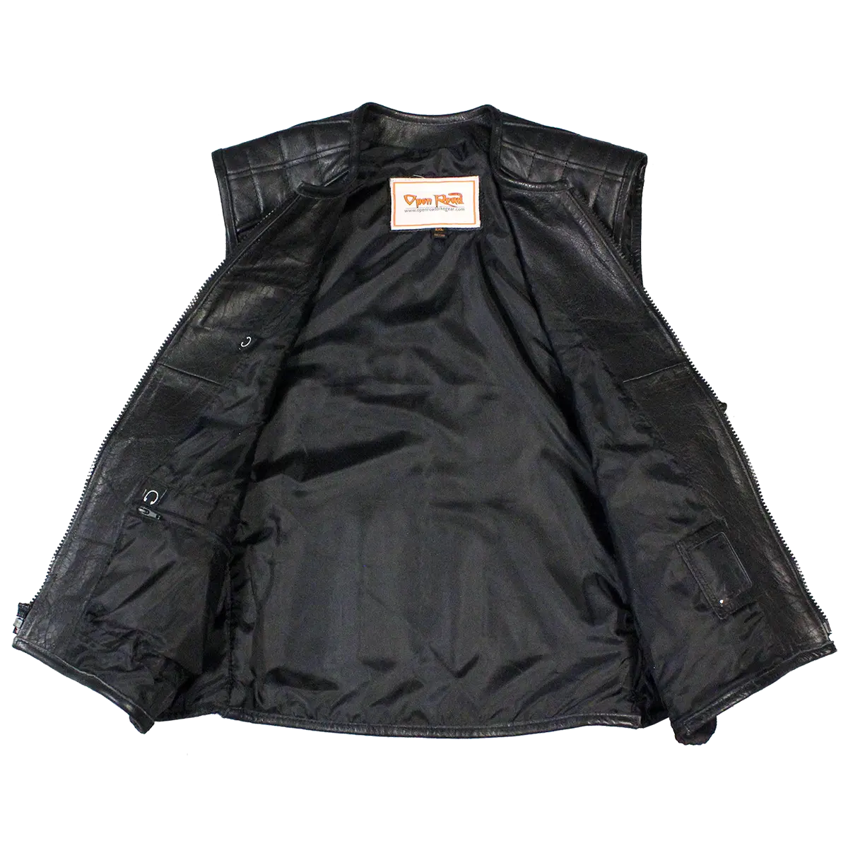 Open Road Men's Zip-Up Tactical Leather Vest - Velora Luxury Fashion