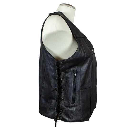 Open Road Women's Leather Vest - Velora Luxury Fashion