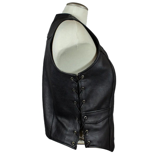 Open Road Women's Western Style Leather Vest - Velora Luxury Fashion
