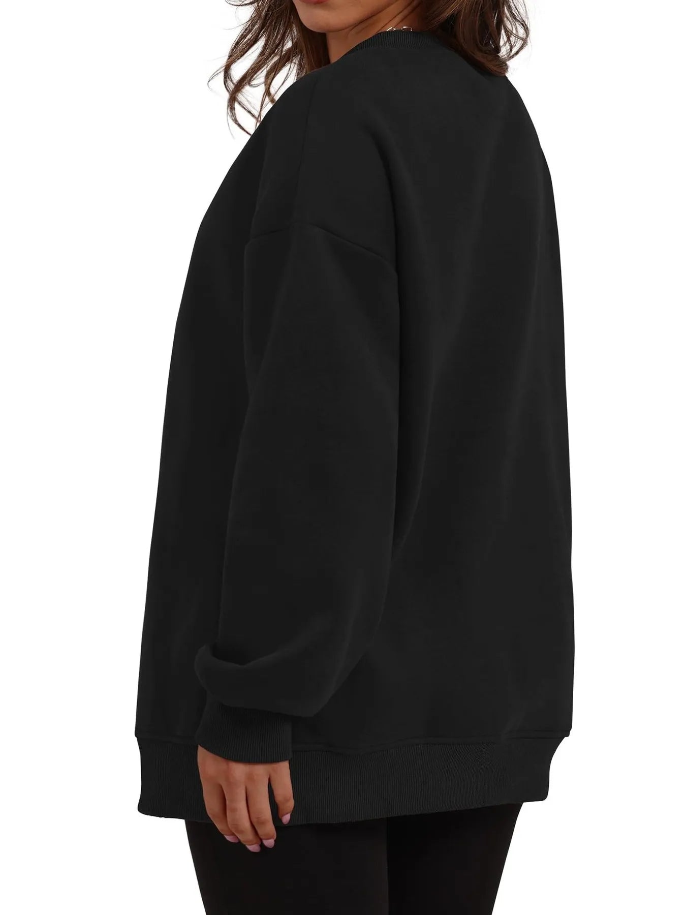 Oversized Long Sleeve Crewneck Sweatshirt - Velora Luxury Fashion