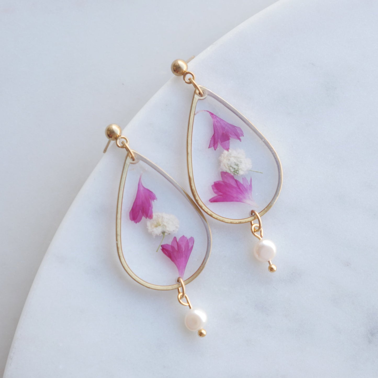 Bucles d'oreilles Lucy - Perla - goutes XL (22mm) - Velora