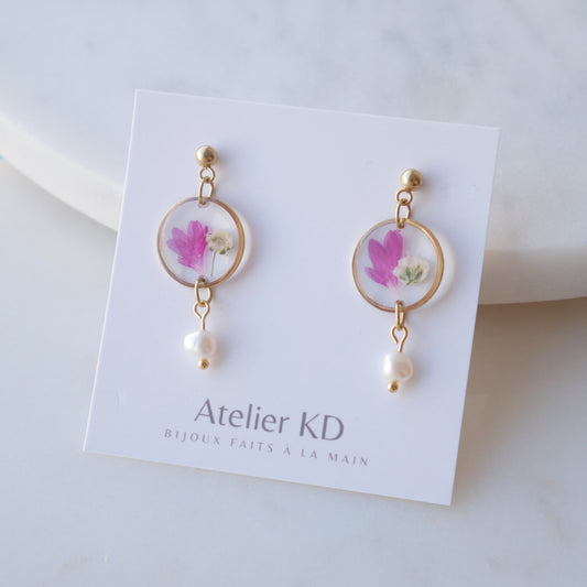 Boucles d'oreilles Lucy - Perla - rond (medium 16mm) - Velora