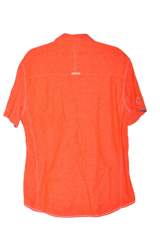 POINT ZERO Men Button Down Tops Regular fit in Orange - L - Velora Luxury Fashion