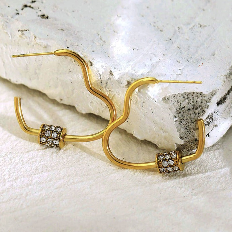 PRECIOUS Zirconia Heart Hoop Earrings - Velora