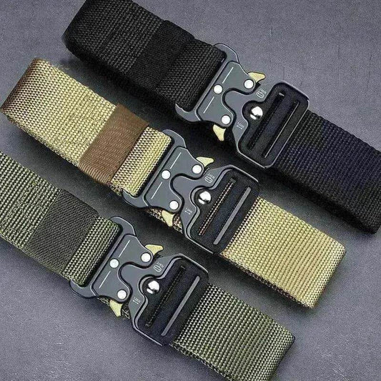 Men's Tactical Nylon Belt with Quick-Release Metal Buckle