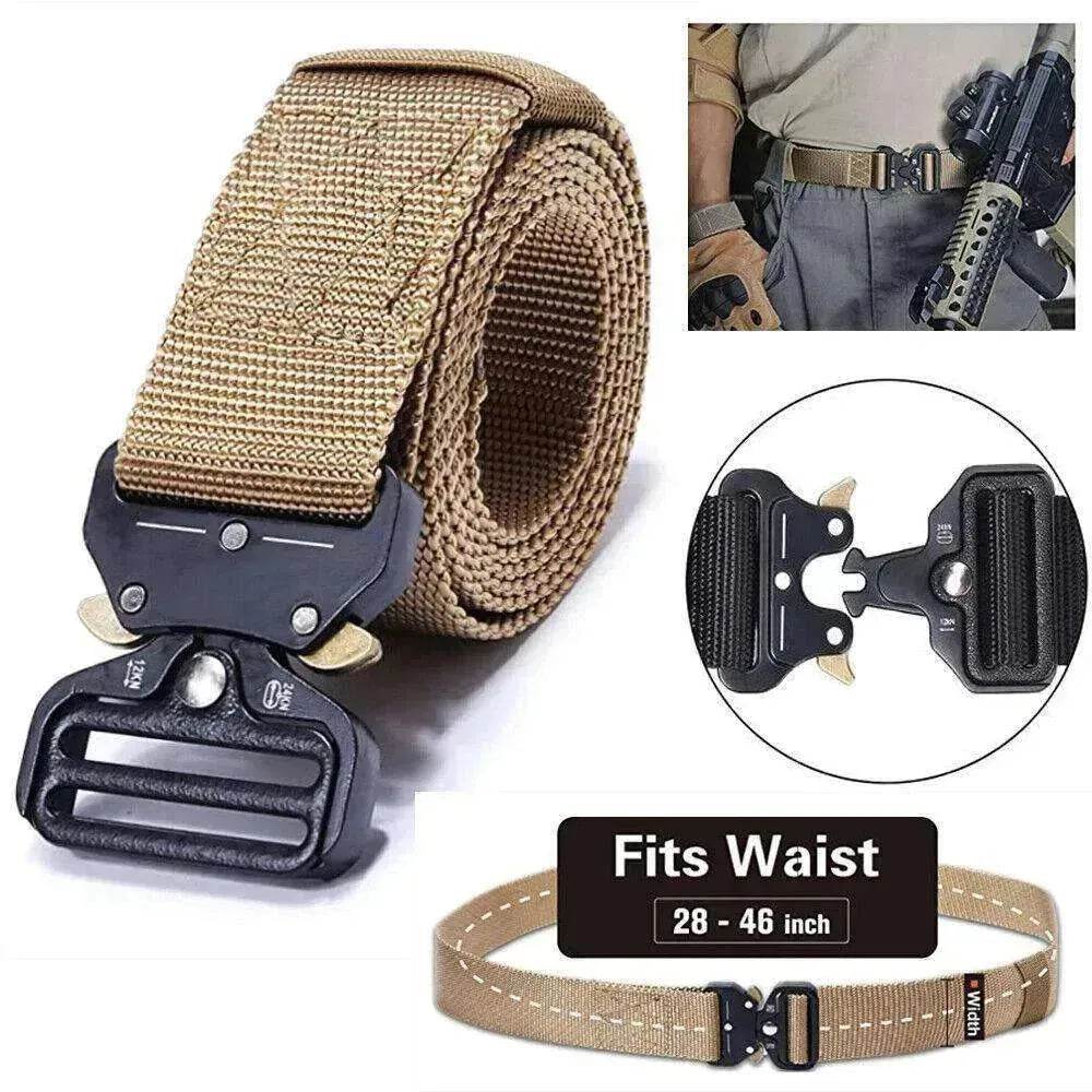 PREMIUM Men Casual Military Belt Tactical Waistband Rescue Rigger Nylon Belt USA - Velora